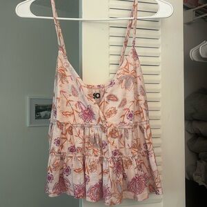 pinks floral babydoll top